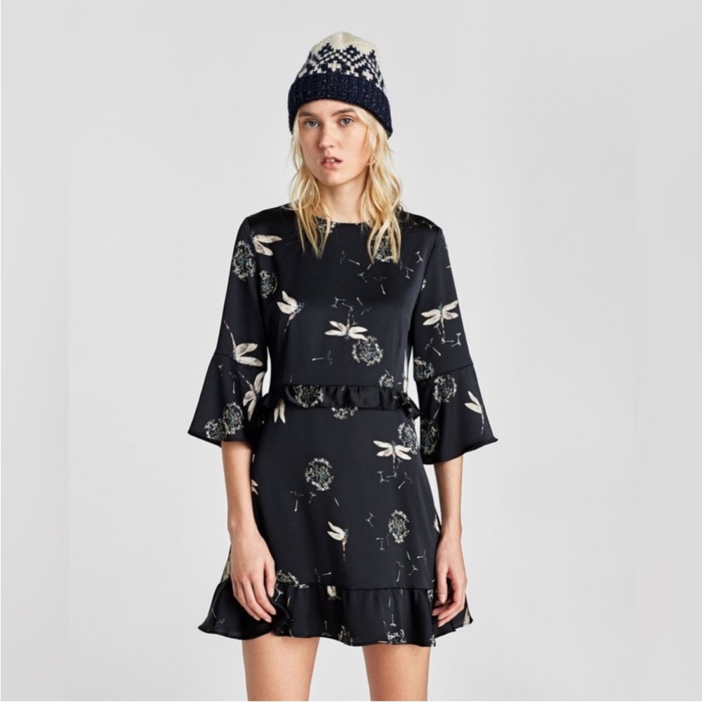 Zara women’s dragonfly print dress